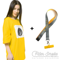 Мерч от PiterSmoke (футболка Желтая L и мундштук)